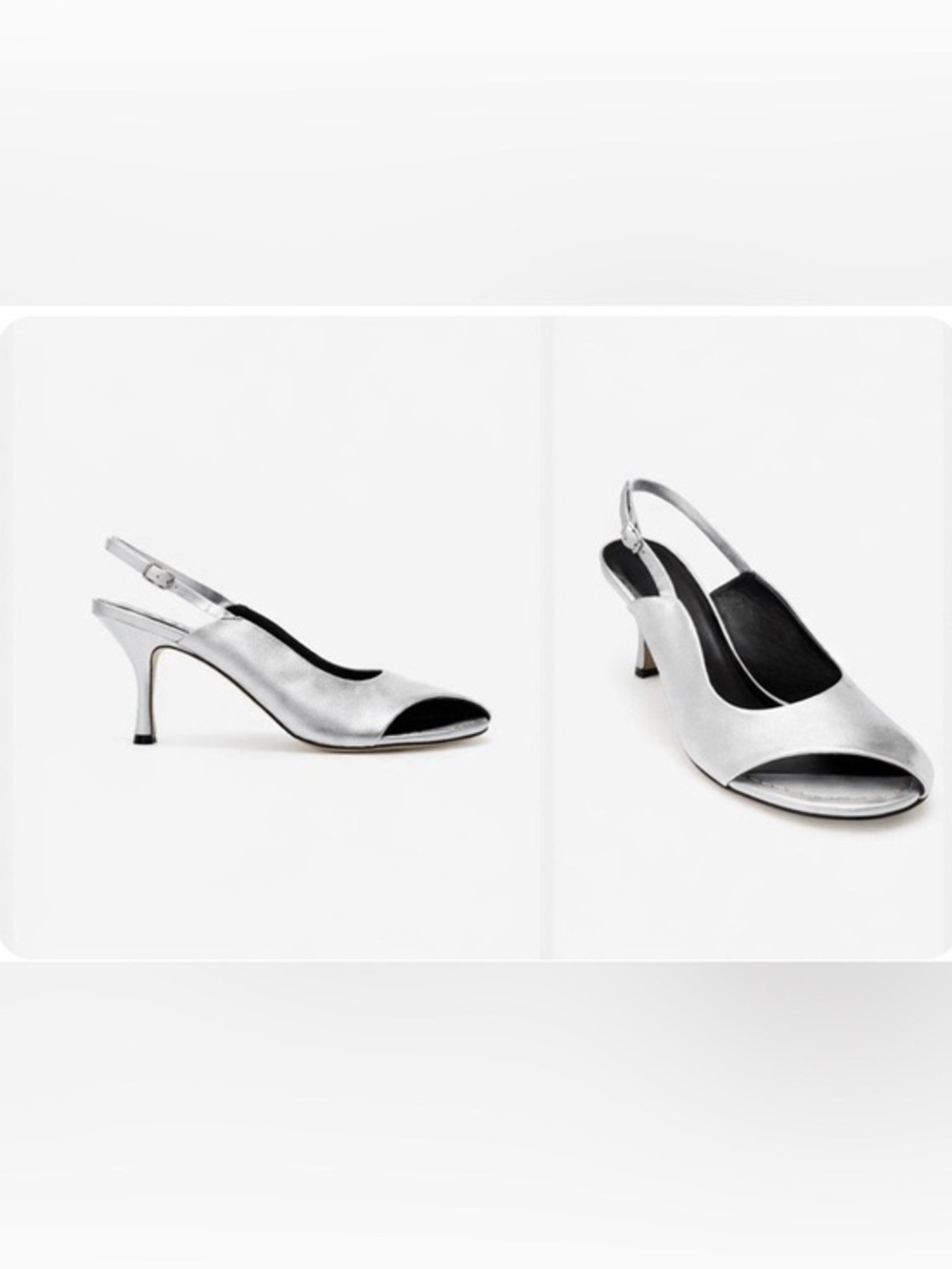 Marcella Jaime Slingback Cutout Sandals in Silver